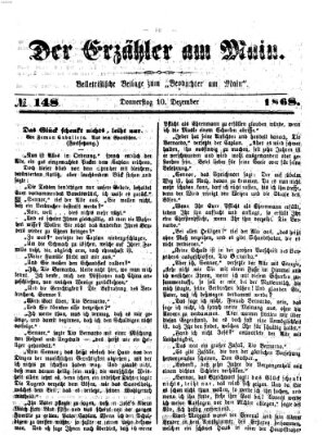 Der Erzähler am Main (Beobachter am Main und Aschaffenburger Anzeiger) Donnerstag 10. Dezember 1868