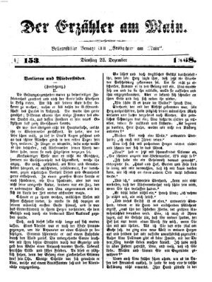 Der Erzähler am Main (Beobachter am Main und Aschaffenburger Anzeiger) Dienstag 22. Dezember 1868