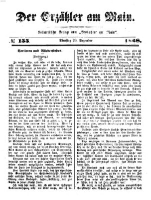 Der Erzähler am Main (Beobachter am Main und Aschaffenburger Anzeiger) Dienstag 29. Dezember 1868