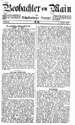 Beobachter am Main und Aschaffenburger Anzeiger Mittwoch 6. Januar 1869