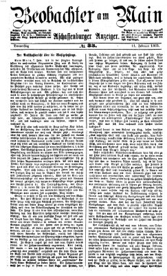 Beobachter am Main und Aschaffenburger Anzeiger Donnerstag 11. Februar 1869