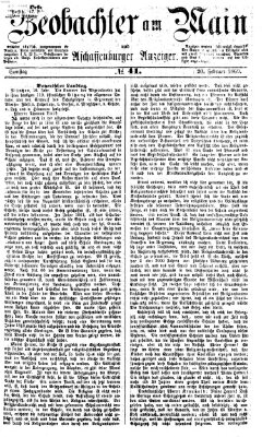 Beobachter am Main und Aschaffenburger Anzeiger Samstag 20. Februar 1869