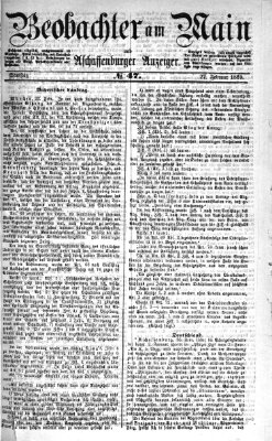 Beobachter am Main und Aschaffenburger Anzeiger Samstag 27. Februar 1869