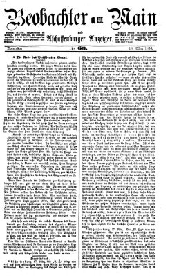 Beobachter am Main und Aschaffenburger Anzeiger Donnerstag 18. März 1869