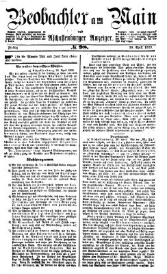 Beobachter am Main und Aschaffenburger Anzeiger Freitag 30. April 1869