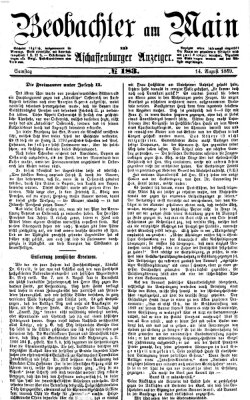 Beobachter am Main und Aschaffenburger Anzeiger Samstag 14. August 1869