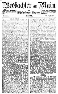 Beobachter am Main und Aschaffenburger Anzeiger Donnerstag 19. August 1869