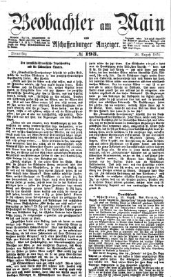 Beobachter am Main und Aschaffenburger Anzeiger Donnerstag 26. August 1869