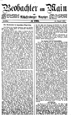 Beobachter am Main und Aschaffenburger Anzeiger Samstag 28. August 1869