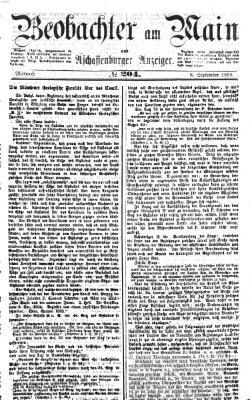 Beobachter am Main und Aschaffenburger Anzeiger Mittwoch 8. September 1869