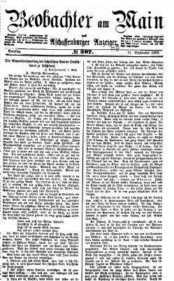 Beobachter am Main und Aschaffenburger Anzeiger Samstag 11. September 1869