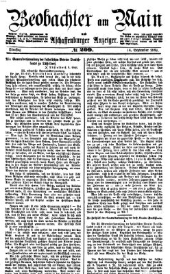 Beobachter am Main und Aschaffenburger Anzeiger Dienstag 14. September 1869