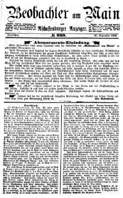 Beobachter am Main und Aschaffenburger Anzeiger Donnerstag 30. September 1869