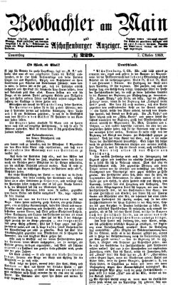 Beobachter am Main und Aschaffenburger Anzeiger Donnerstag 7. Oktober 1869