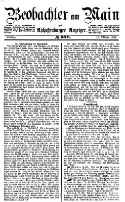 Beobachter am Main und Aschaffenburger Anzeiger Samstag 16. Oktober 1869