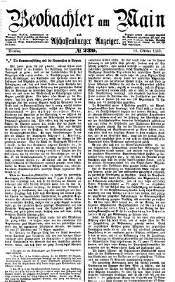 Beobachter am Main und Aschaffenburger Anzeiger Dienstag 19. Oktober 1869