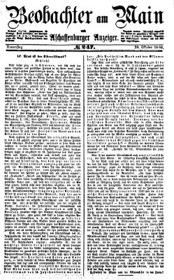 Beobachter am Main und Aschaffenburger Anzeiger Donnerstag 28. Oktober 1869