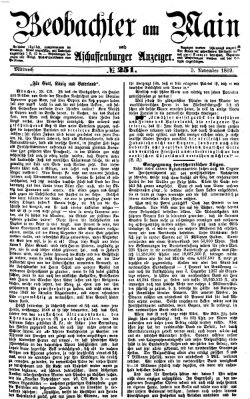 Beobachter am Main und Aschaffenburger Anzeiger Mittwoch 3. November 1869