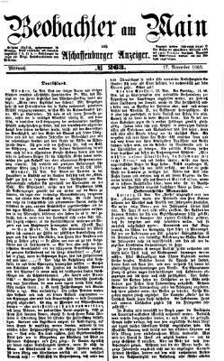 Beobachter am Main und Aschaffenburger Anzeiger Mittwoch 17. November 1869