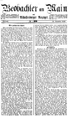 Beobachter am Main und Aschaffenburger Anzeiger Mittwoch 24. November 1869