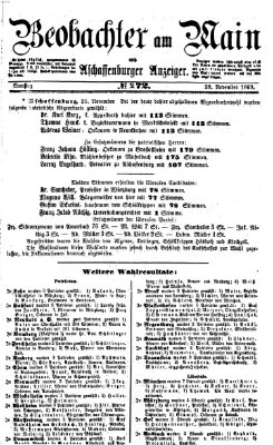 Beobachter am Main und Aschaffenburger Anzeiger Sonntag 28. November 1869