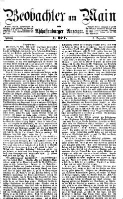 Beobachter am Main und Aschaffenburger Anzeiger Freitag 3. Dezember 1869