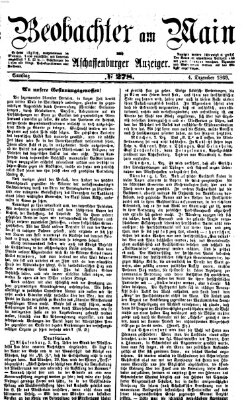 Beobachter am Main und Aschaffenburger Anzeiger Samstag 4. Dezember 1869