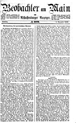 Beobachter am Main und Aschaffenburger Anzeiger Sonntag 5. Dezember 1869