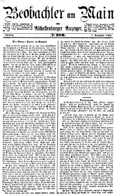 Beobachter am Main und Aschaffenburger Anzeiger Dienstag 7. Dezember 1869