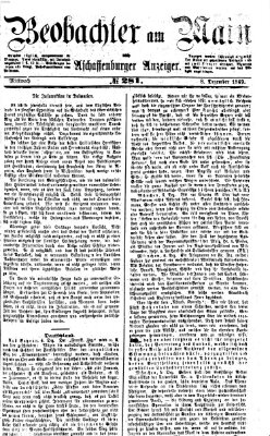 Beobachter am Main und Aschaffenburger Anzeiger Mittwoch 8. Dezember 1869