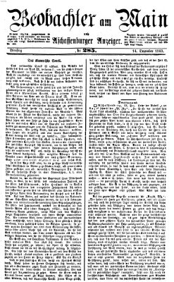 Beobachter am Main und Aschaffenburger Anzeiger Dienstag 14. Dezember 1869