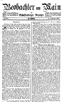 Beobachter am Main und Aschaffenburger Anzeiger Dienstag 21. Dezember 1869