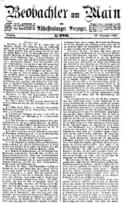 Beobachter am Main und Aschaffenburger Anzeiger Dienstag 28. Dezember 1869