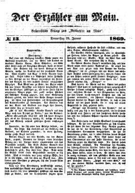 Der Erzähler am Main (Beobachter am Main und Aschaffenburger Anzeiger) Donnerstag 28. Januar 1869