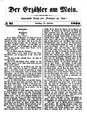 Der Erzähler am Main (Beobachter am Main und Aschaffenburger Anzeiger) Dienstag 16. Februar 1869