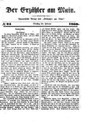 Der Erzähler am Main (Beobachter am Main und Aschaffenburger Anzeiger) Dienstag 23. Februar 1869