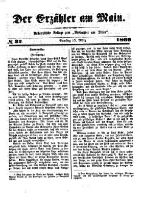 Der Erzähler am Main (Beobachter am Main und Aschaffenburger Anzeiger) Samstag 13. März 1869