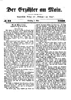 Der Erzähler am Main (Beobachter am Main und Aschaffenburger Anzeiger) Samstag 1. Mai 1869