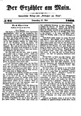 Der Erzähler am Main (Beobachter am Main und Aschaffenburger Anzeiger) Donnerstag 27. Mai 1869