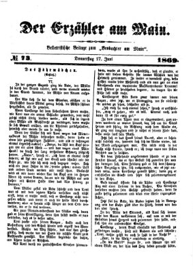 Der Erzähler am Main (Beobachter am Main und Aschaffenburger Anzeiger) Donnerstag 17. Juni 1869