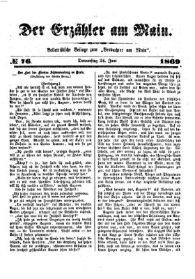 Der Erzähler am Main (Beobachter am Main und Aschaffenburger Anzeiger) Donnerstag 24. Juni 1869