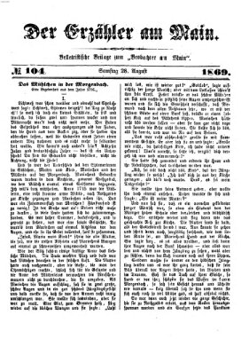 Der Erzähler am Main (Beobachter am Main und Aschaffenburger Anzeiger) Samstag 28. August 1869