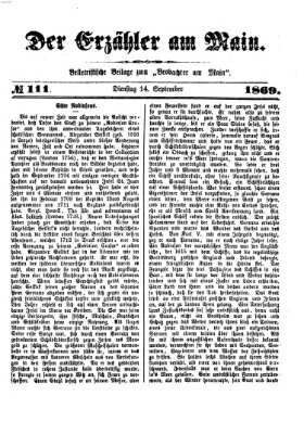 Der Erzähler am Main (Beobachter am Main und Aschaffenburger Anzeiger) Dienstag 14. September 1869