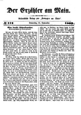 Der Erzähler am Main (Beobachter am Main und Aschaffenburger Anzeiger) Donnerstag 16. September 1869