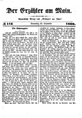 Der Erzähler am Main (Beobachter am Main und Aschaffenburger Anzeiger) Donnerstag 23. September 1869