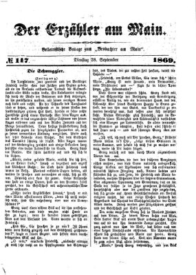 Der Erzähler am Main (Beobachter am Main und Aschaffenburger Anzeiger) Dienstag 28. September 1869