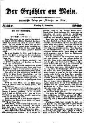 Der Erzähler am Main (Beobachter am Main und Aschaffenburger Anzeiger) Dienstag 2. November 1869