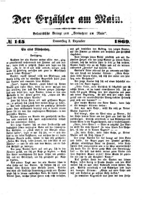 Der Erzähler am Main (Beobachter am Main und Aschaffenburger Anzeiger) Donnerstag 2. Dezember 1869