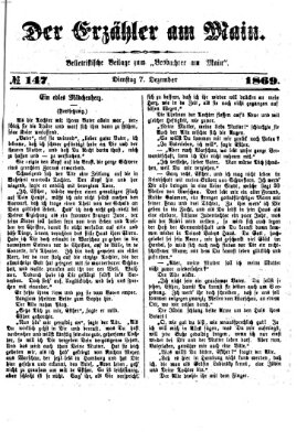 Der Erzähler am Main (Beobachter am Main und Aschaffenburger Anzeiger) Dienstag 7. Dezember 1869