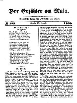 Der Erzähler am Main (Beobachter am Main und Aschaffenburger Anzeiger) Samstag 25. Dezember 1869